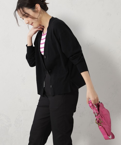 FOUND GOOD（ファウンドグッド）の「ナメラカニットユルカーディガン（カーディガン/ボレロ・レディース・ブラック/グリーン系2/ホワイト系5/イエロー系2/ベージュ・M/L）」の2枚目の写真