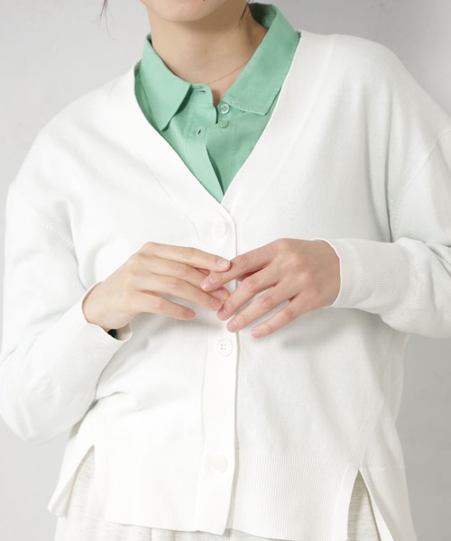 FOUND GOOD（ファウンドグッド）の「ナメラカニットユルカーディガン（カーディガン/ボレロ・レディース・ブラック/グリーン系2/ホワイト系5/イエロー系2/ベージュ・M/L）」の8枚目の写真