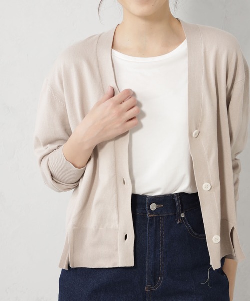 FOUND GOOD（ファウンドグッド）の「ナメラカニットユルカーディガン（カーディガン/ボレロ・レディース・ブラック/グリーン系2/ホワイト系5/イエロー系2/ベージュ・M/L）」の14枚目の写真