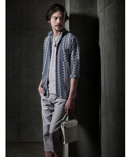 NICOLE CLUB FOR MEN（ニコルクラブフォーメン）の「アラカルトシアーレース 7分袖スタンドシャツ（シャツ/ブラウス・メンズ・グレー系/ホワイト系/ブルー系/ブラック系・X-LARGE/LARGE/MEDIUM）」の10枚目の写真