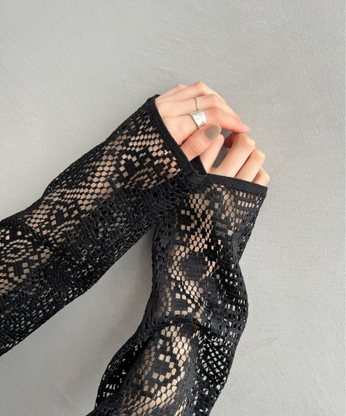 mic by Olu.（ミックバイオルドット）の「【ZOZOTOWN限定】カットレースシャツ（シャツ/ブラウス・レディース・ブラック/アイボリー・FREE）」の13枚目の写真