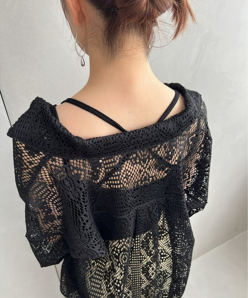 mic by Olu.（ミックバイオルドット）の「【ZOZOTOWN限定】カットレースシャツ（シャツ/ブラウス・レディース・ブラック/アイボリー・FREE）」の14枚目の写真