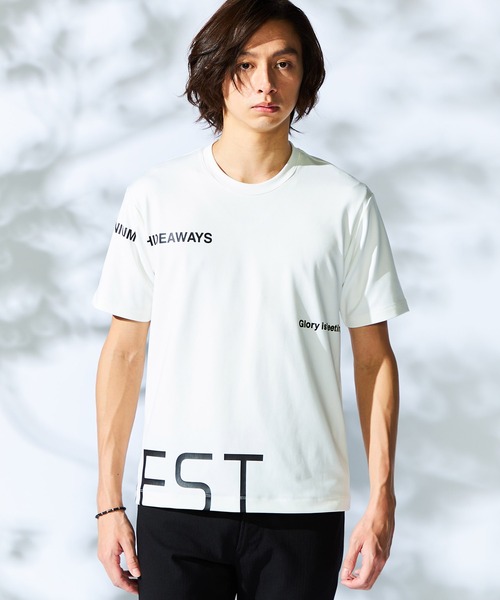 HIDEAWAYS NICOLE（ハイダウェイニコル）の「【WEB限定】ビッグロゴプリント半袖Ｔシャツ（Tシャツ/カットソー・メンズ・ブラック/サックスブルー/オフホワイト/ラベンダー・MEDIUM/LARGE/X-LARGE）」の2枚目の写真