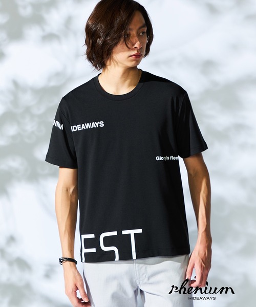 HIDEAWAYS NICOLE（ハイダウェイニコル）の「【WEB限定】ビッグロゴプリント半袖Ｔシャツ（Tシャツ/カットソー・メンズ・ブラック/サックスブルー/オフホワイト/ラベンダー・MEDIUM/LARGE/X-LARGE）」の3枚目の写真