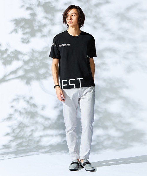 HIDEAWAYS NICOLE（ハイダウェイニコル）の「【WEB限定】ビッグロゴプリント半袖Ｔシャツ（Tシャツ/カットソー・メンズ・ブラック/サックスブルー/オフホワイト/ラベンダー・MEDIUM/LARGE/X-LARGE）」の9枚目の写真