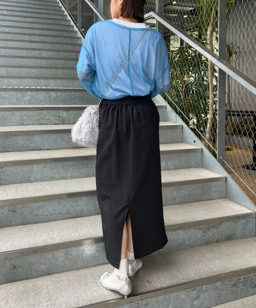 セール】テックリネンすっきりベイカーIラインスカート