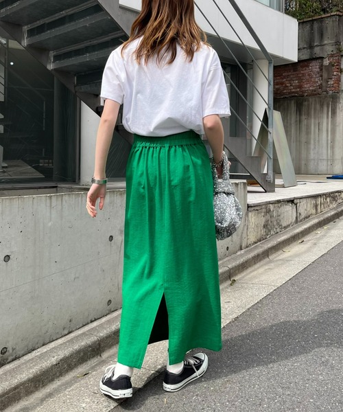 CIAOPANIC TYPY（チャオパニックティピー）の「テックリネンすっきりベイカーIラインスカート（スカート・レディース・ブルー/ブラック/アイボリー/グリーン/オレンジ/ベージュ・MEDIUM/SMALL）」の8枚目の写真