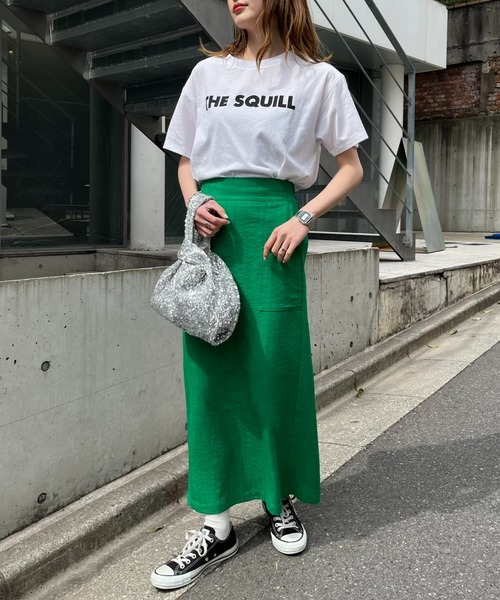 CIAOPANIC TYPY（チャオパニックティピー）の「テックリネンすっきりベイカーIラインスカート（スカート・レディース・ブルー/ブラック/アイボリー/グリーン/オレンジ/ベージュ・MEDIUM/SMALL）」の7枚目の写真