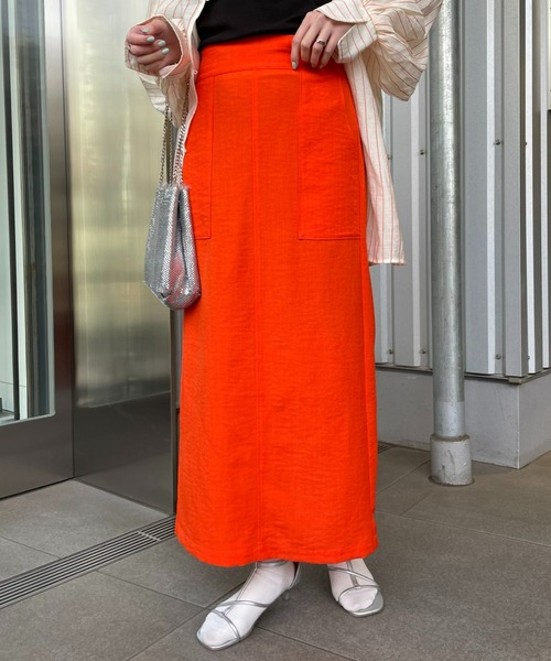 CIAOPANIC TYPY（チャオパニックティピー）の「テックリネンすっきりベイカーIラインスカート（スカート・レディース・ブルー/ブラック/アイボリー/グリーン/オレンジ/ベージュ・MEDIUM/SMALL）」の10枚目の写真