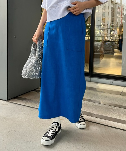 CIAOPANIC TYPY（チャオパニックティピー）の「テックリネンすっきりベイカーIラインスカート（スカート・レディース・ブルー/ブラック/アイボリー/グリーン/オレンジ/ベージュ・MEDIUM/SMALL）」の22枚目の写真