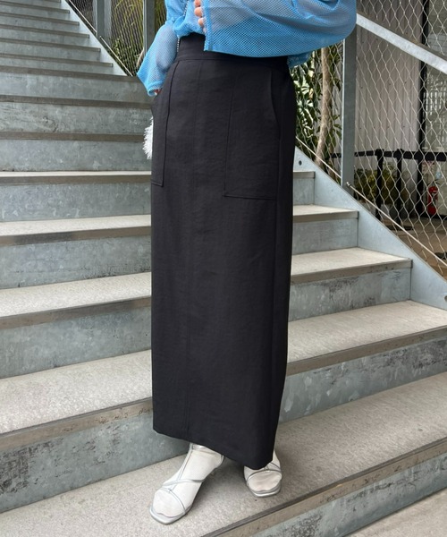 CIAOPANIC TYPY（チャオパニックティピー）の「テックリネンすっきりベイカーIラインスカート（スカート・レディース・ブルー/ブラック/アイボリー/グリーン/オレンジ/ベージュ・MEDIUM/SMALL）」の19枚目の写真