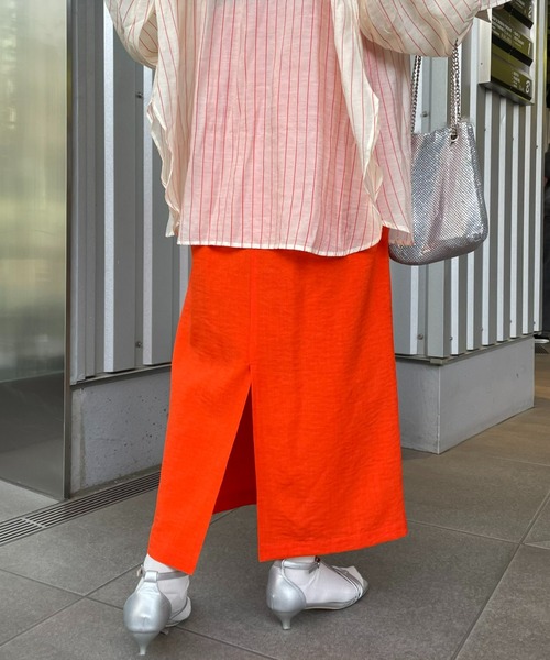 CIAOPANIC TYPY（チャオパニックティピー）の「テックリネンすっきりベイカーIラインスカート（スカート・レディース・ブルー/ブラック/アイボリー/グリーン/オレンジ/ベージュ・MEDIUM/SMALL）」の12枚目の写真