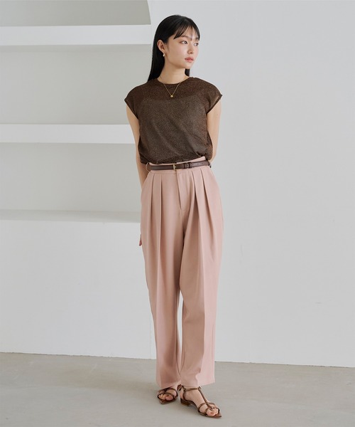 titivate(ティティベイト)の「ラメシアーフレンチスリーブトップス(Tシャツ/カットソー・レディース・イエロー/ブラウン/ブラック/シルバー・FREE)」の6枚目の写真