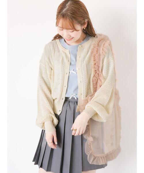 ehka sopo（エヘカソポ）の「チュールフリルバッグ（ハンドバッグ・レディース・ブラック/ピンク/キナリ/ミント・F）」の20枚目の写真