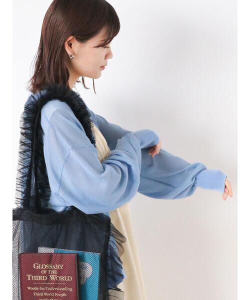 ehka sopo（エヘカソポ）の「チュールフリルバッグ（ハンドバッグ・レディース・ブラック/ピンク/キナリ/ミント・F）」の14枚目の写真