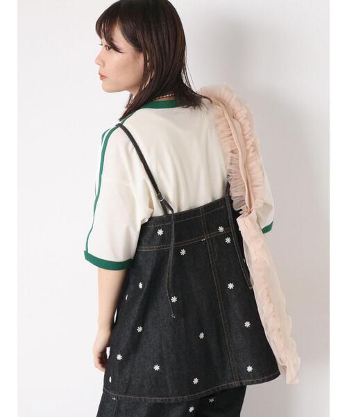 ehka sopo（エヘカソポ）の「チュールフリルバッグ（ハンドバッグ・レディース・ブラック/ピンク/キナリ/ミント・F）」の6枚目の写真