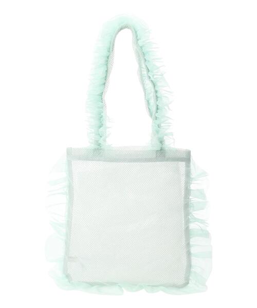 ehka sopo（エヘカソポ）の「チュールフリルバッグ（ハンドバッグ・レディース・ブラック/ピンク/キナリ/ミント・F）」の10枚目の写真