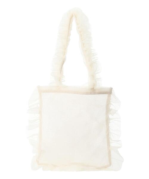 ehka sopo（エヘカソポ）の「チュールフリルバッグ（ハンドバッグ・レディース・ブラック/ピンク/キナリ/ミント・F）」の11枚目の写真