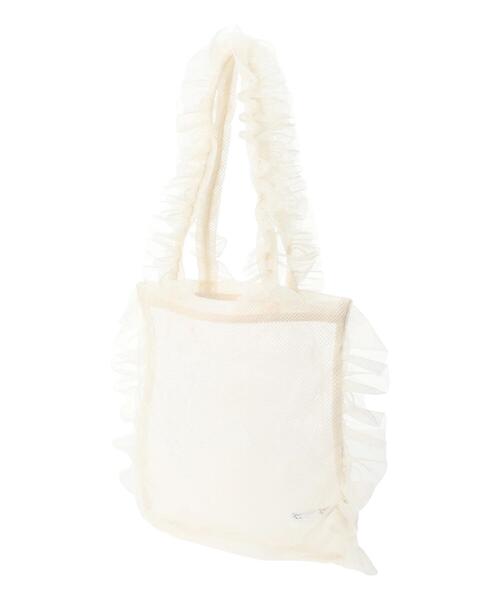 ehka sopo（エヘカソポ）の「チュールフリルバッグ（ハンドバッグ・レディース・ブラック/ピンク/キナリ/ミント・F）」の5枚目の写真