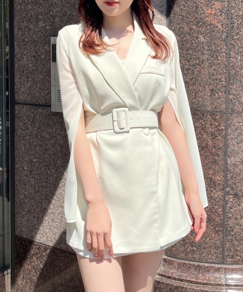 NOMAE（ノーマエ）の「シアースリーブテーラードワンピース