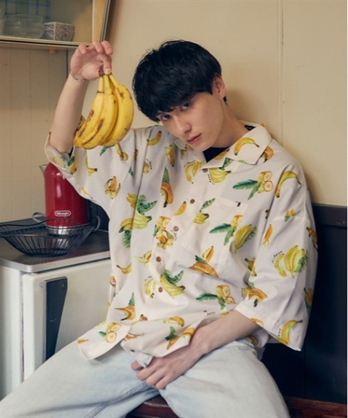 【セール】バナナプリントアロハ（シャツ/ブラウス）｜AXES-X（アクシーズエックス）