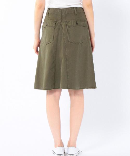 coen（コーエン）の「カーゴミディフレアスカート§（スカート・レディース・ベージュ/オリーブ・MEDIUM/LARGE）」の13枚目の写真