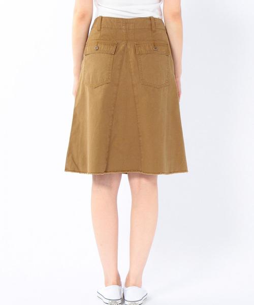 coen（コーエン）の「カーゴミディフレアスカート§（スカート・レディース・ベージュ/オリーブ・MEDIUM/LARGE）」の3枚目の写真