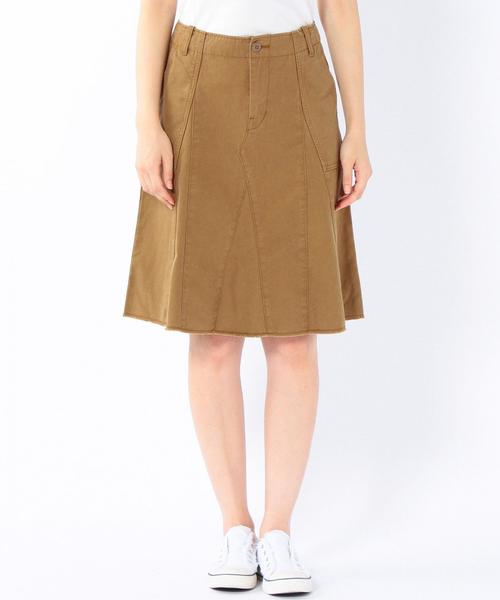 coen（コーエン）の「カーゴミディフレアスカート§（スカート・レディース・ベージュ/オリーブ・MEDIUM/LARGE）」の4枚目の写真
