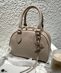 dazzlin | dazzlin/ダズリン　スクエアロゴ エンブレムチャーム ハーフムーン ボストン 2way ハンドバッグ(ハンドバッグ)