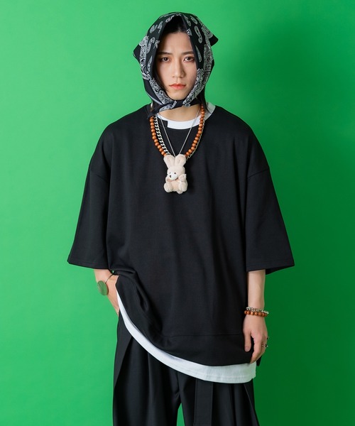 a.p.o.v.（エーピーオービー）の「a.p.o.v. フェイクレイヤービッグTシャツ（Tシャツ/カットソー・メンズ・ホワイト/オレンジ/ブラック・ONE SIZE）」の16枚目の写真