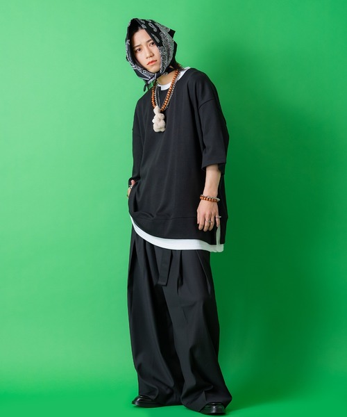 a.p.o.v.（エーピーオービー）の「a.p.o.v. フェイクレイヤービッグTシャツ（Tシャツ/カットソー・メンズ・ホワイト/オレンジ/ブラック・ONE SIZE）」の17枚目の写真