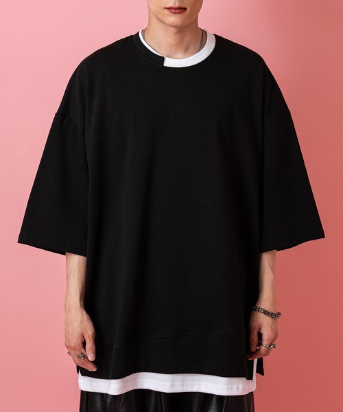 a.p.o.v.（エーピーオービー）の「a.p.o.v. フェイクレイヤービッグTシャツ（Tシャツ/カットソー・メンズ・ホワイト/オレンジ/ブラック・ONE SIZE）」の18枚目の写真