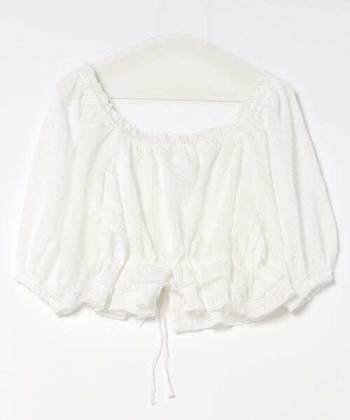 Alley by w closet（アリーバイダブルクローゼット）の「【Alley/2WAY】デコルテキレイ見えフリル＆ギャザーブラウス（シャツ/ブラウス・レディース・ミント/オフホワイト・FREE）」の9枚目の写真