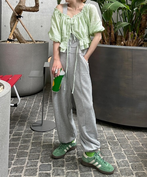 Alley by w closet（アリーバイダブルクローゼット）の「【Alley/2WAY】デコルテキレイ見えフリル＆ギャザーブラウス（シャツ/ブラウス・レディース・ミント/オフホワイト・FREE）」の16枚目の写真