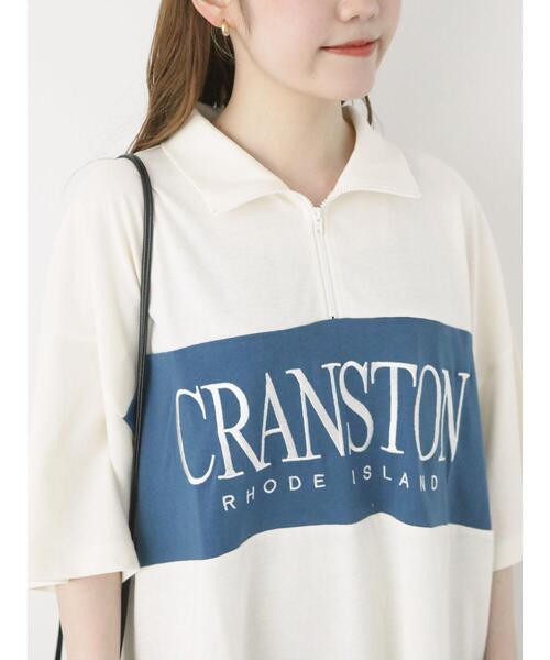 ehka sopo（エヘカソポ）の「配色切り替えハーフジッププルオーバー（Tシャツ/カットソー・レディース・オレンジ/グリーン/グレー/キナリ・F）」の19枚目の写真