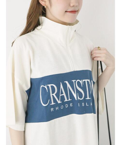 ehka sopo（エヘカソポ）の「配色切り替えハーフジッププルオーバー（Tシャツ/カットソー・レディース・オレンジ/グリーン/グレー/キナリ・F）」の20枚目の写真