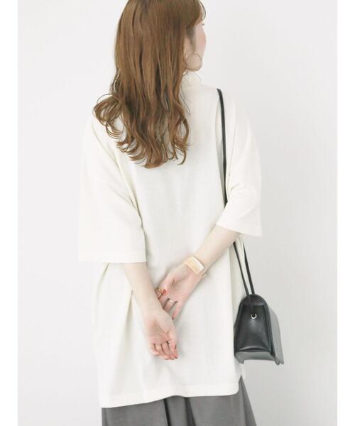 ehka sopo（エヘカソポ）の「配色切り替えハーフジッププルオーバー（Tシャツ/カットソー・レディース・オレンジ/グリーン/グレー/キナリ・F）」の15枚目の写真