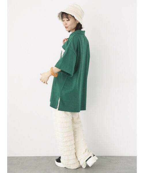 ehka sopo（エヘカソポ）の「配色切り替えハーフジッププルオーバー（Tシャツ/カットソー・レディース・オレンジ/グリーン/グレー/キナリ・F）」の16枚目の写真