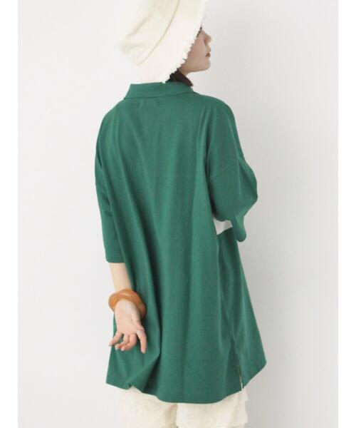 ehka sopo（エヘカソポ）の「配色切り替えハーフジッププルオーバー（Tシャツ/カットソー・レディース・オレンジ/グリーン/グレー/キナリ・F）」の18枚目の写真