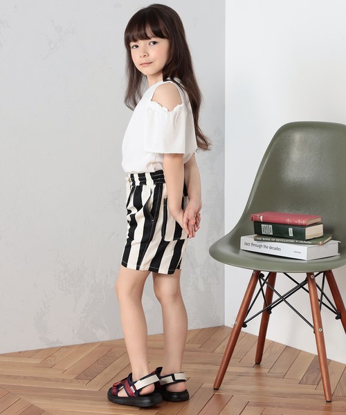 FOUND GOOD(ファウンドグッド)の「K/フトストライプショーツ(その他パンツ・キッズ・ブラック/オレンジ系5・150cm/140cm/130cm/120cm/110cm)」の6枚目の写真