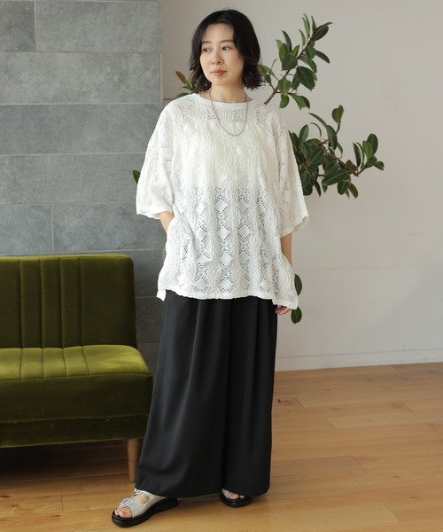 LEPSIM(レプシィム)の「ソウレースプルオーバーSS 127583(Tシャツ/カットソー・レディース・オレンジ/ブラック/オフホワイト・FREE)」の19枚目の写真