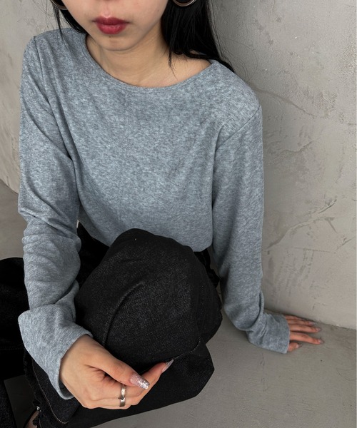 feepur(フェピュール)の「パイルロンTee(Tシャツ/カットソー・レディース・イエロー/アイボリー/ピンク/グレー/ブラック・MEDIUM)」の3枚目の写真
