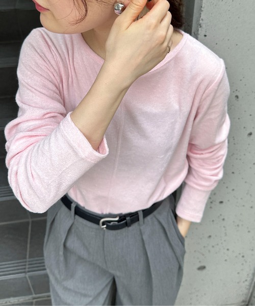 feepur(フェピュール)の「パイルロンTee(Tシャツ/カットソー・レディース・イエロー/アイボリー/ピンク/グレー/ブラック・MEDIUM)」の5枚目の写真