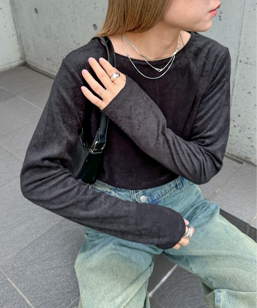 feepur(フェピュール)の「パイルロンTee(Tシャツ/カットソー・レディース・イエロー/アイボリー/ピンク/グレー/ブラック・MEDIUM)」の11枚目の写真