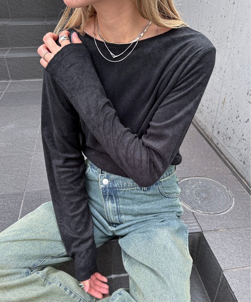 feepur(フェピュール)の「パイルロンTee(Tシャツ/カットソー・レディース・イエロー/アイボリー/ピンク/グレー/ブラック・MEDIUM)」の12枚目の写真