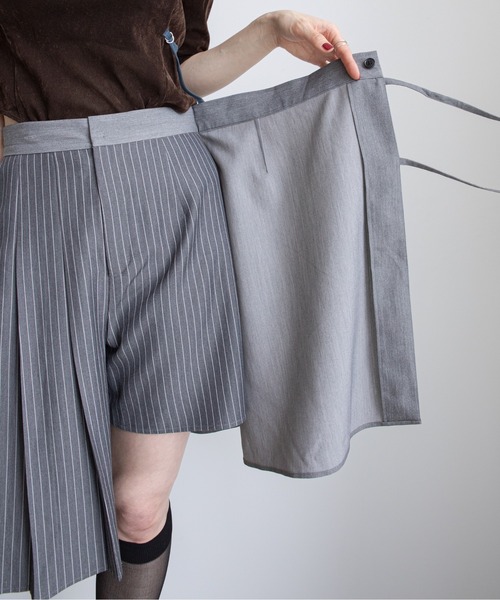 VACANCY（ヴァカンシー）の「レイヤードプリーツキュロットパンツ（その他パンツ・レディース・グレー/ブラック・MEDIUM/LARGE）」の14枚目の写真