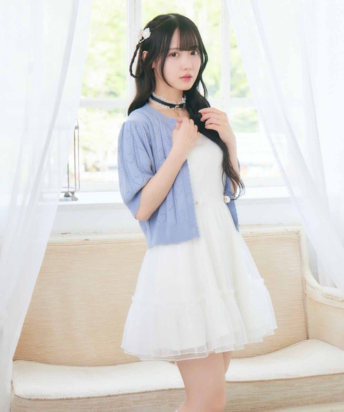 ROJITA(ロジータ)の「ハート柄ニットカーディガン(カーディガン/ボレロ・レディース・ホワイト/ブラック/サックスブルー・FREE)」の7枚目の写真