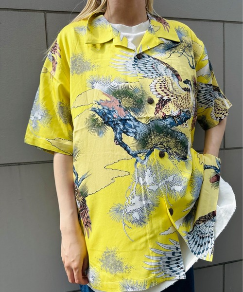 セール】HOUSTON /ヒューストン 41108 ALOHA SHIRT (鷹) / アロハ