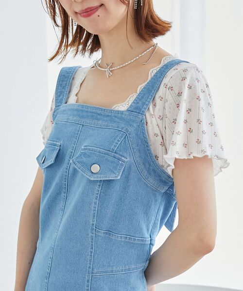 MAJESTIC LEGON（マジェスティックレゴン）の「レディシルエットステッチキャミワンピ（ワンピース・レディース・ブルー/ブラック・MEDIUM）」の8枚目の写真