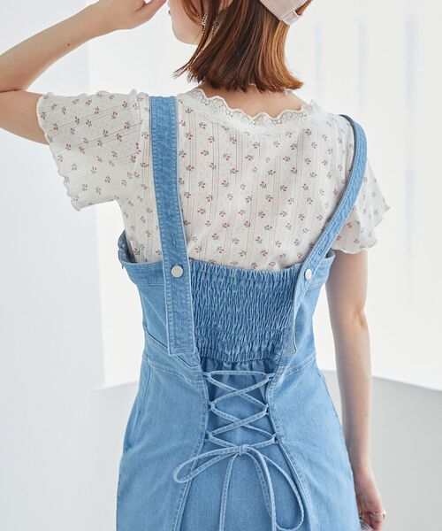 MAJESTIC LEGON（マジェスティックレゴン）の「レディシルエットステッチキャミワンピ（ワンピース・レディース・ブルー/ブラック・MEDIUM）」の9枚目の写真